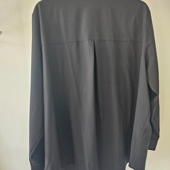 Modern Ambition Black Tuxedo-Style Button-Down Blouse - Picture 5 of 7